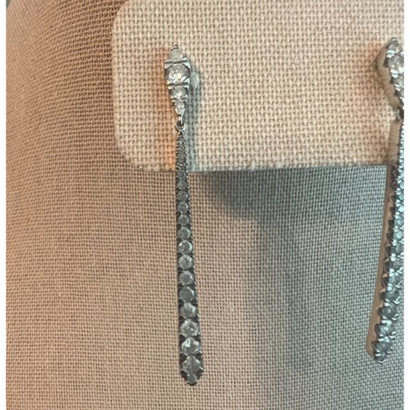 Ross & Simons 1.50 ct. T.w. Diamond Linear Earrings in Sterling Silver - Picture 2 of 5